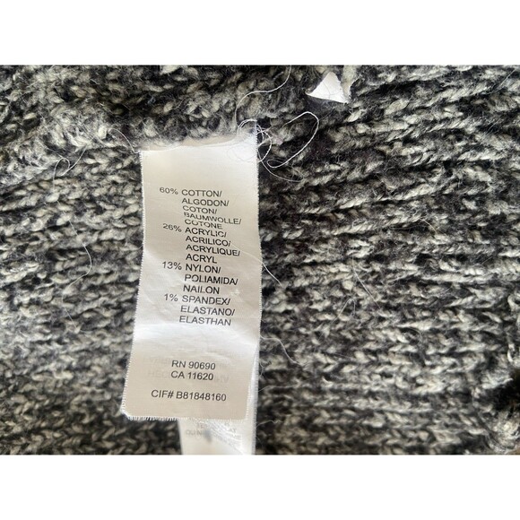 Kensie Grey Marled Fringe Knit Open Front Cardigan Sweater L Asymmetrical - Picture 10 of 15